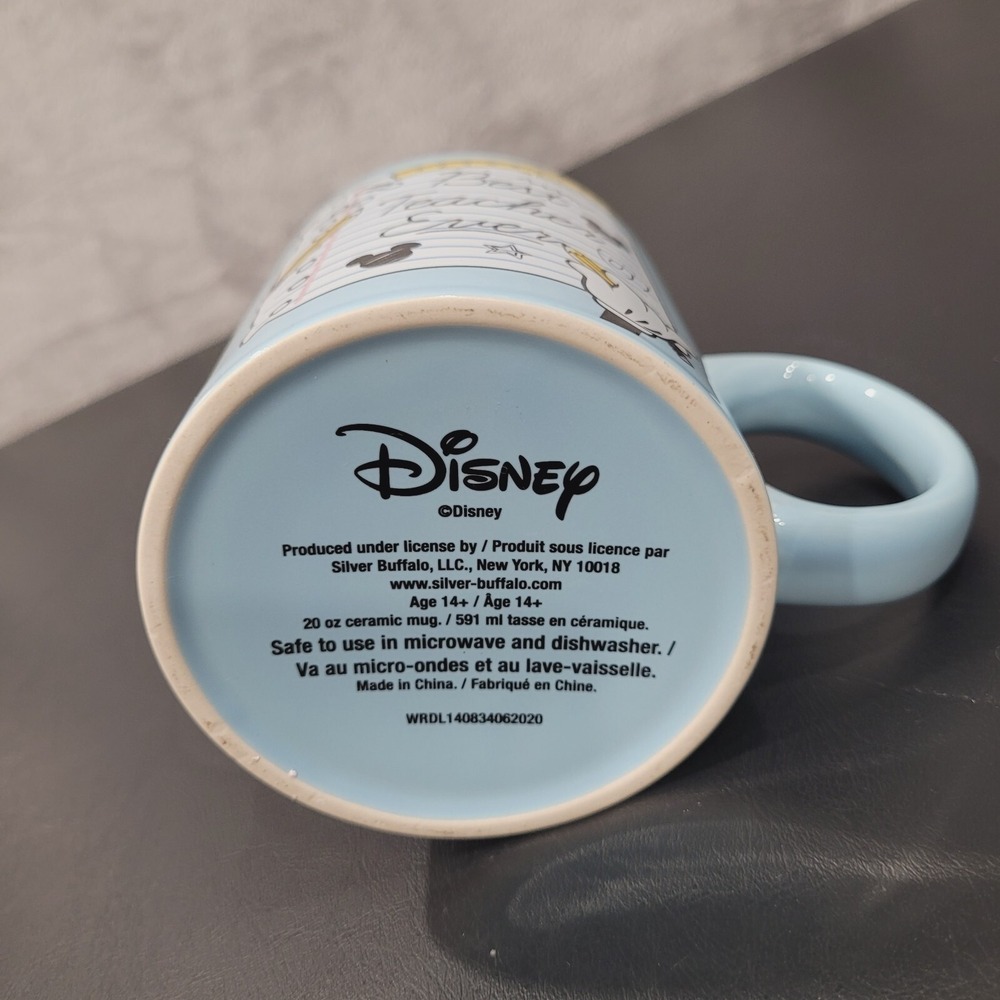 Disney Mickey Mouse Best Teacher Ever Mug 20 oz Ceramic Coffee Cup - Picture 3 of 4